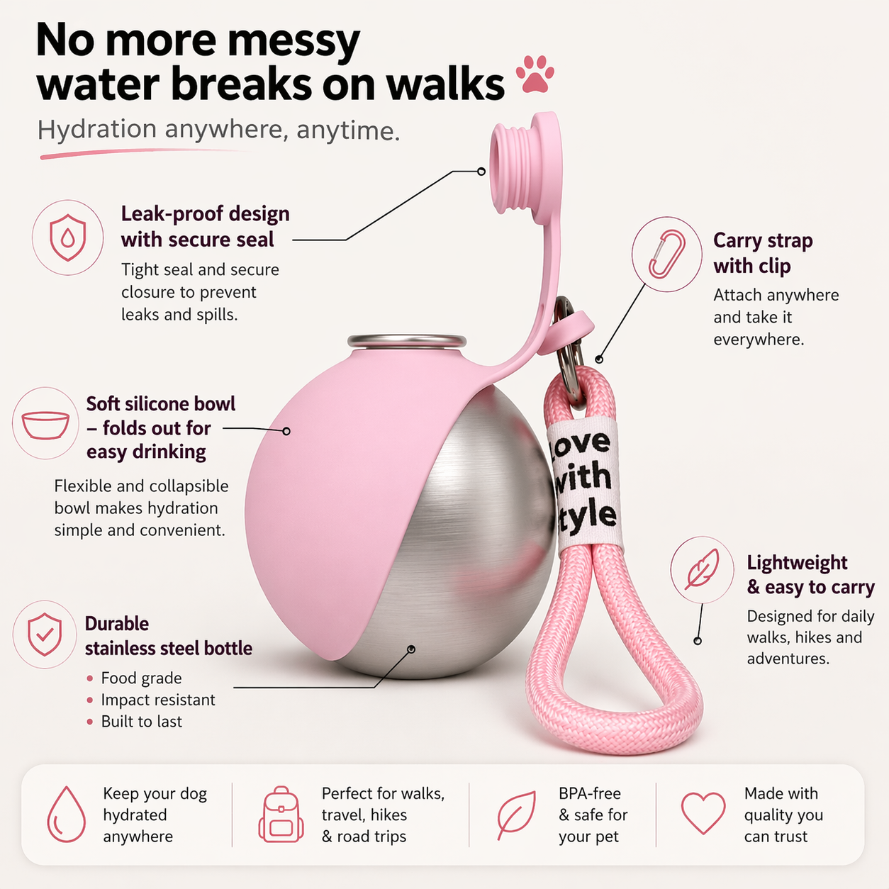Clawly™ HydroGo Bottle